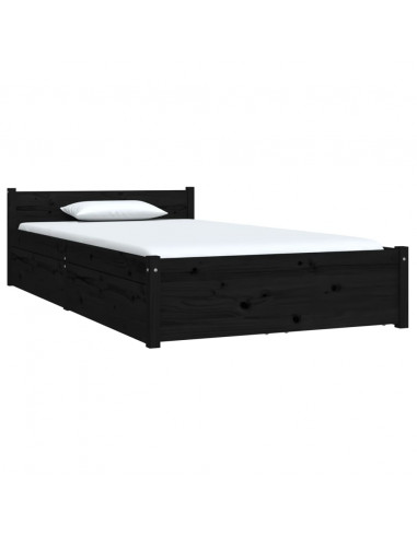 Giroletto con Cassetti Nero 90x200 cm