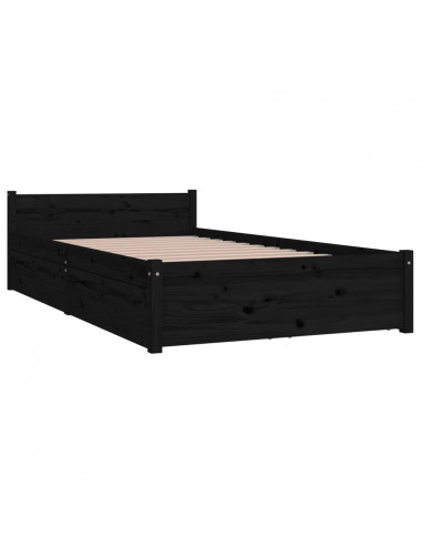 Giroletto con Cassetti Nero 90x200 cm