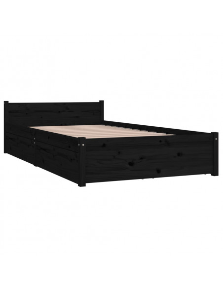 Giroletto con Cassetti Nero 90x200 cm
