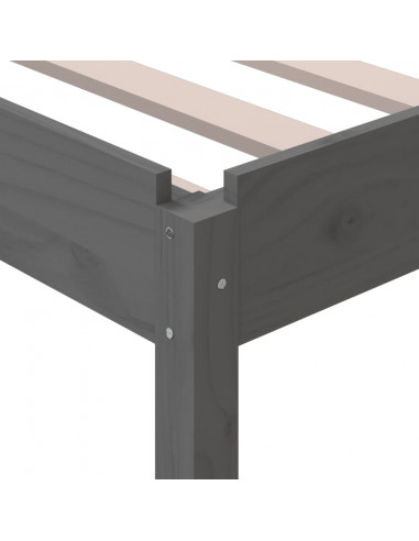 Letto Impilabile Grigio 75x190 cm in Legno Massello di Pino