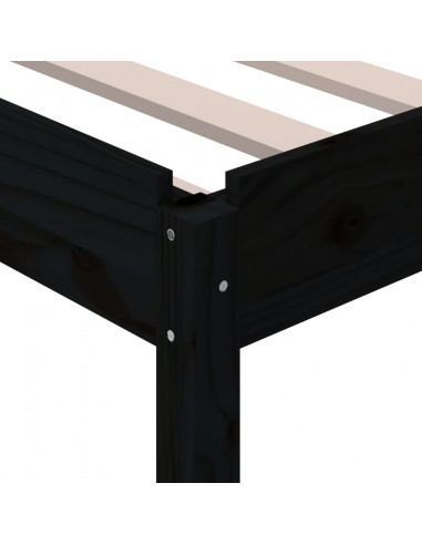 Letto Impilabile Nero 75x190 cm in Legno Massello di Pino