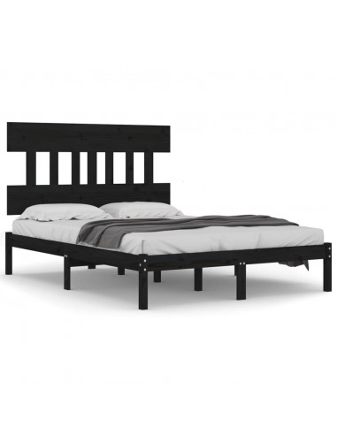 Giroletto Nero in Legno Massello 140x190 cm