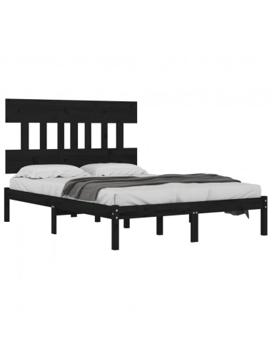 Giroletto Nero in Legno Massello 140x190 cm