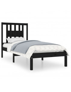 Giroletto in Legno Massello Nero 75x190 cm Small Single 2