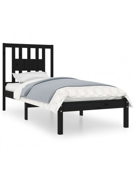 Giroletto in Legno Massello Nero 75x190 cm Small Single