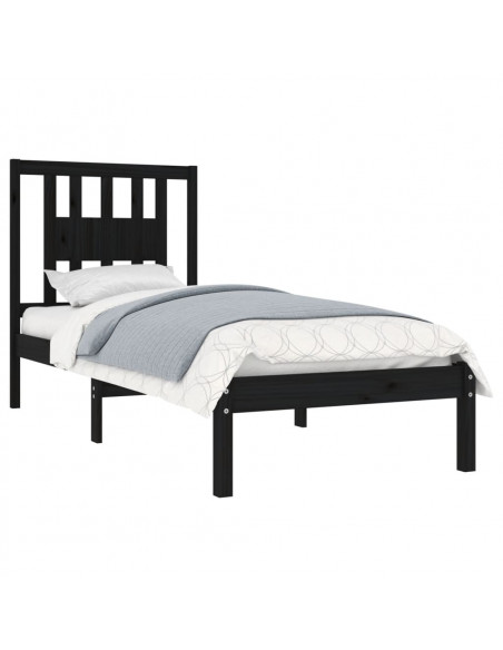 Giroletto in Legno Massello Nero 75x190 cm Small Single