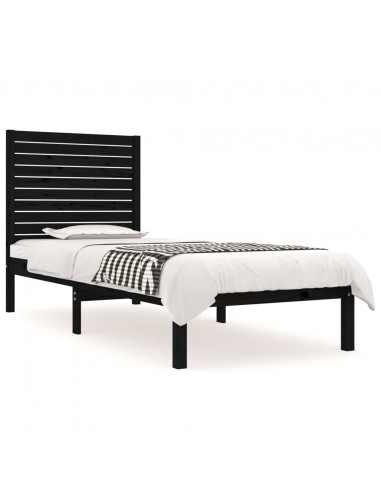 Giroletto in Legno Massello Nero 75x190 cm Small Single