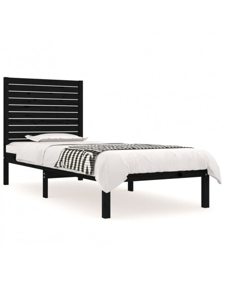 Giroletto in Legno Massello Nero 75x190 cm Small Single