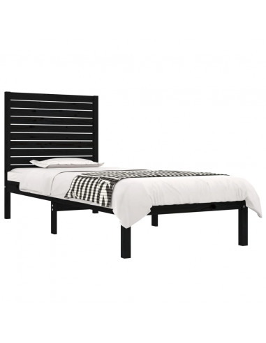 Giroletto in Legno Massello Nero 75x190 cm Small Single