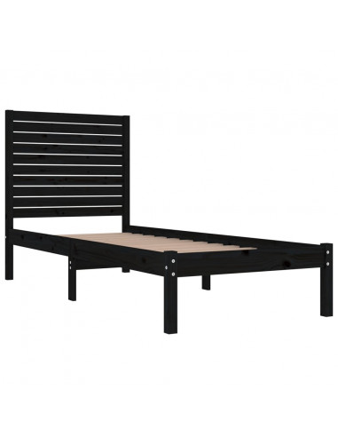 Giroletto in Legno Massello Nero 75x190 cm Small Single