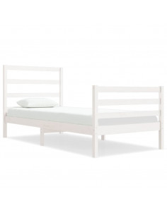 Giroletto Bianco in Legno Massello di Pino 90x190 cm Single 2