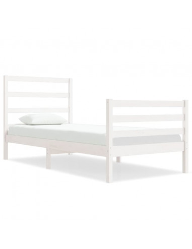 Giroletto Bianco in Legno Massello di Pino 90x190 cm Single