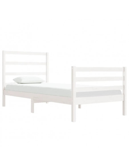 Giroletto Bianco in Legno Massello di Pino 90x190 cm Single