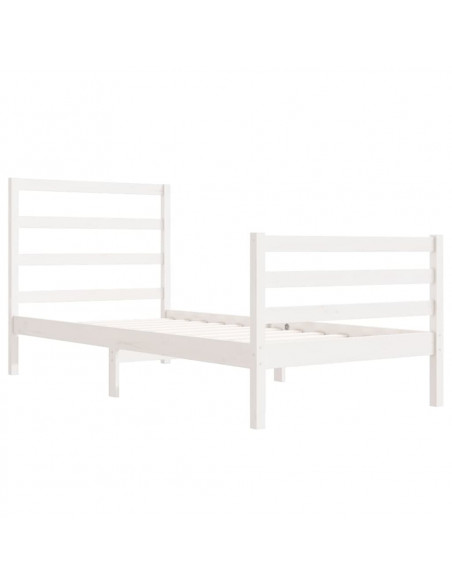 Giroletto Bianco in Legno Massello di Pino 90x190 cm Single