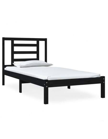 Giroletto in Legno Massello Nero 75x190 cm Small Single