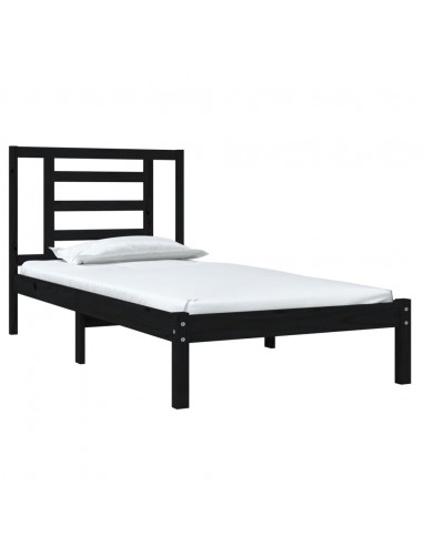 Giroletto in Legno Massello Nero 75x190 cm Small Single