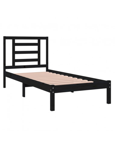 Giroletto in Legno Massello Nero 75x190 cm Small Single