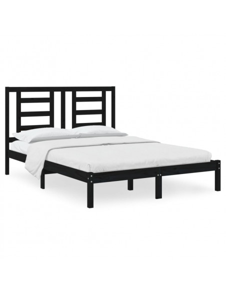 Giroletto Nero in Legno Massello 135x190 cm Double