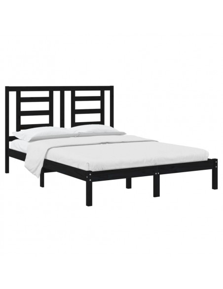 Giroletto Nero in Legno Massello 135x190 cm Double