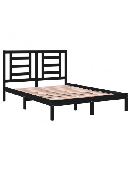 Giroletto Nero in Legno Massello 135x190 cm Double
