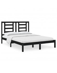 Giroletto Nero in Legno Massello di Pino 140x190 cm 2