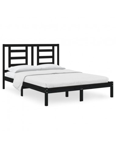 Giroletto Nero in Legno Massello di Pino 140x190 cm