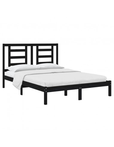 Giroletto Nero in Legno Massello di Pino 140x190 cm