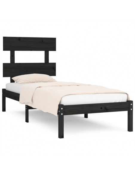 Giroletto in Legno Massello Nero 75x190 cm Small Single