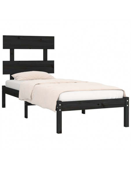 Giroletto in Legno Massello Nero 75x190 cm Small Single