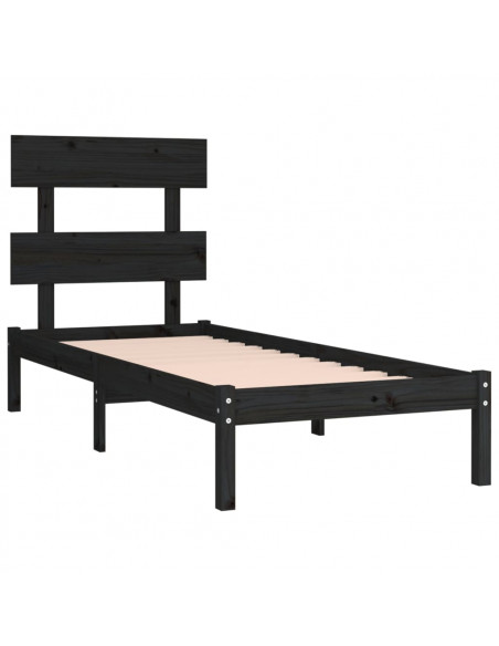 Giroletto in Legno Massello Nero 75x190 cm Small Single