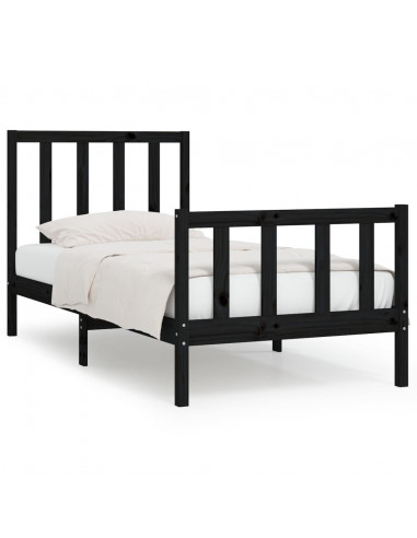 Giroletto in Legno Massello Nero 75x190 cm Small Single