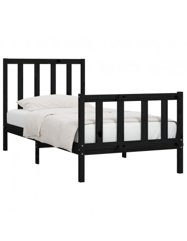 Giroletto in Legno Massello Nero 75x190 cm Small Single