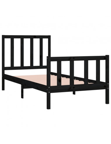 Giroletto in Legno Massello Nero 75x190 cm Small Single