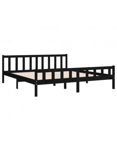 Giroletto Nero in Legno Massello 160x200 cm