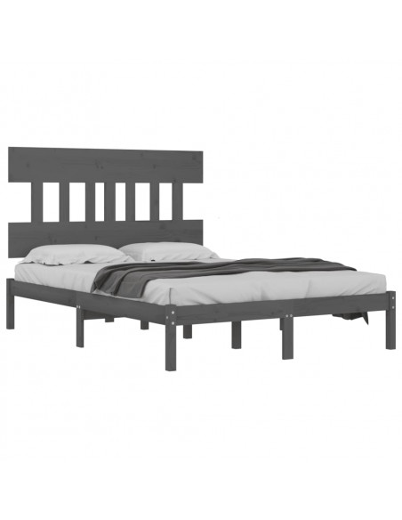 Giroletto Grigio in Legno Massello 135x190 cm Double