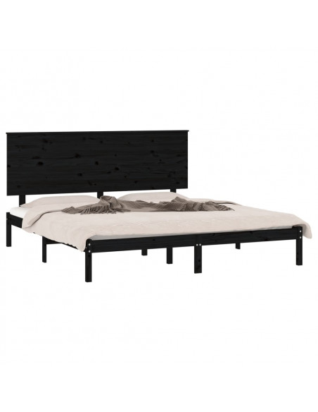 Giroletto Nero in Legno Massello di Pino 200x200 cm