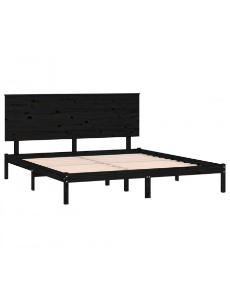 Giroletto Nero in Legno Massello di Pino 200x200 cm