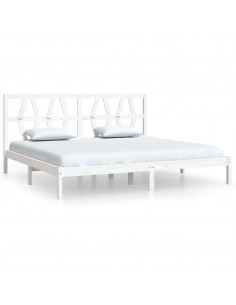 Giroletto Bianco in Legno Massello di Pino 200x200 cm 2