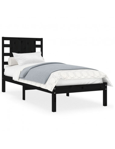 Giroletto Nero in Legno Massello di Pino 100x200 cm