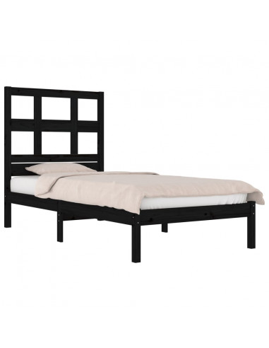 Giroletto in Legno Massello Nero 75x190 cm Small Single