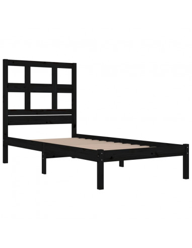 Giroletto in Legno Massello Nero 75x190 cm Small Single