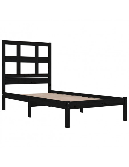 Giroletto in Legno Massello Nero 75x190 cm Small Single