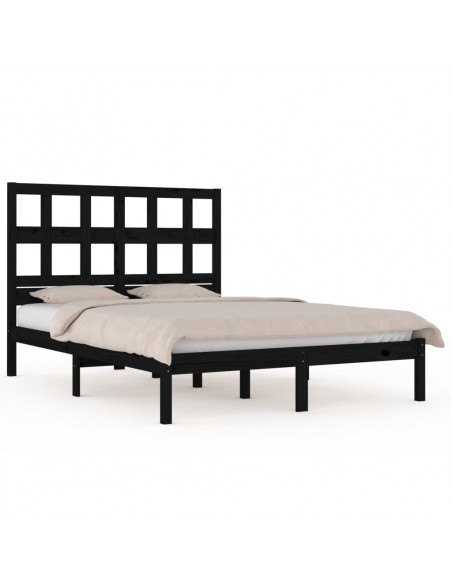Giroletto Nero in Legno Massello di Pino 140x190 cm