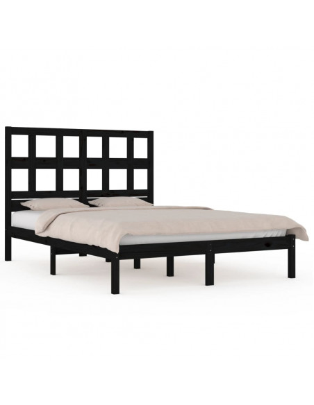 Giroletto Nero in Legno Massello di Pino 200x200 cm