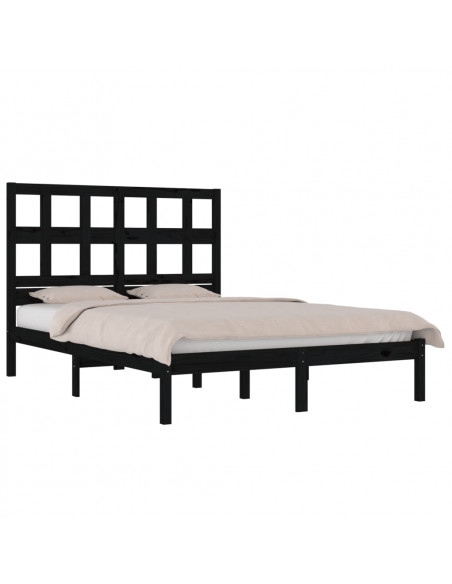 Giroletto Nero in Legno Massello di Pino 200x200 cm