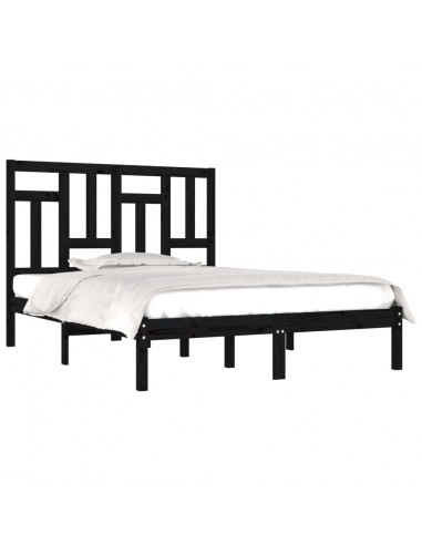 Giroletto Nero in Legno Massello di Pino 200x200 cm