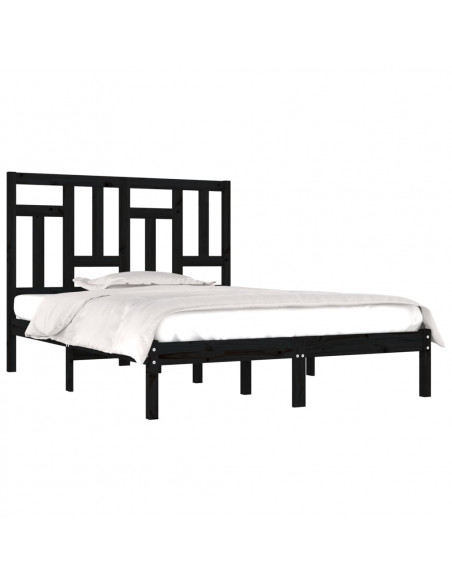 Giroletto Nero in Legno Massello di Pino 200x200 cm