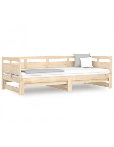 Dormeuse Estraibile in Legno Massello di Pino 2x(90x200) cm
