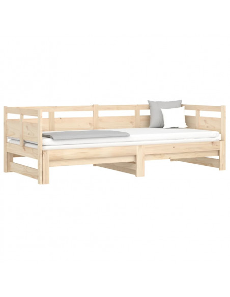 Dormeuse Estraibile in Legno Massello di Pino 2x(90x200) cm