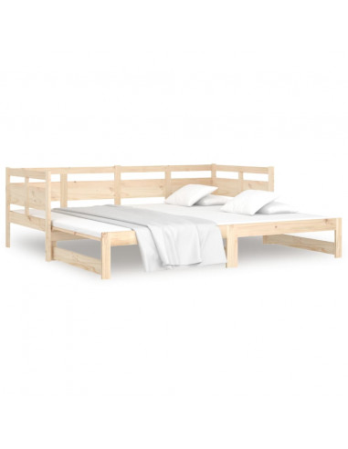 Dormeuse Estraibile in Legno Massello di Pino 2x(80x200) cm
